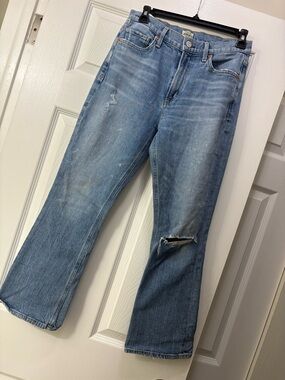 Citizens of humanity Light Blue Women's Straight-Leg Jeans - Distressed Knee